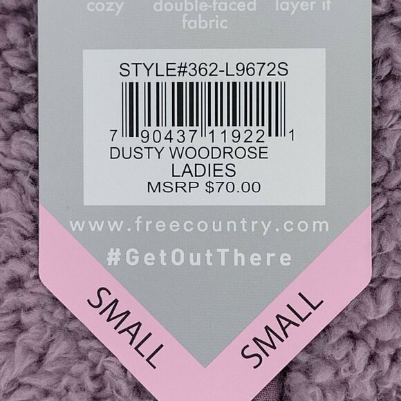 Free Country Fleece Plush Vest High Pile Dusty Woodrose Pockets Buttery Soft - Picture 6 of 9